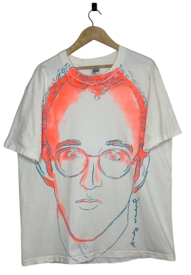 Vintage Keith Haring Andy Warhol Portrait T-Shirt XL