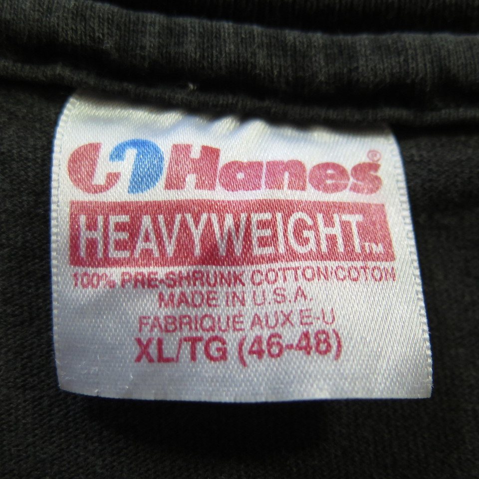 True Hanes Heavyweight red bar t-shirt tag