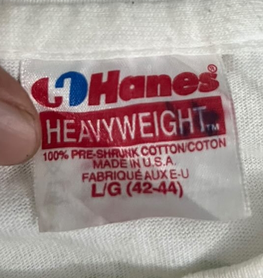 fake hanes heavyweight t-shirt tag