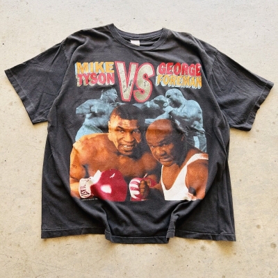 Vintage Mike Tyson Vs George Foreman Boxing Rap Tee Size XXL