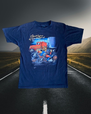 Vintage 1986 3D Emblem Brothers Of The Road T-Shirt