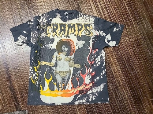 Vintage Cramps Tie Dye Acid Wash Mosquitohead Lux Interior T-Shirt