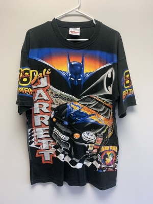 Vintage Batman All Over Print Nascar Dale Jarrett Shirt Sz L 1998