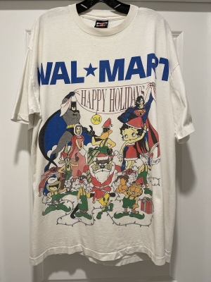 Vintage 1990s Comic Cartoon Xmas Batman Promo Walmart T-Shirt