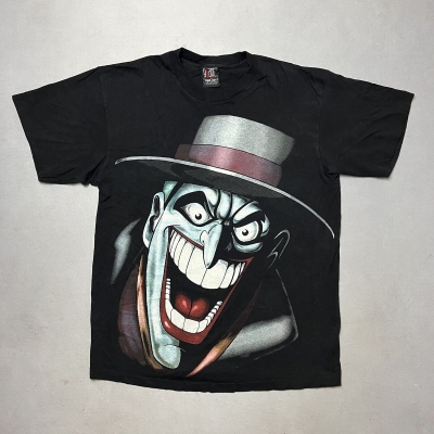Vintage 90s Joker Batman Animated Series Rare Giant Tag T-Shirt