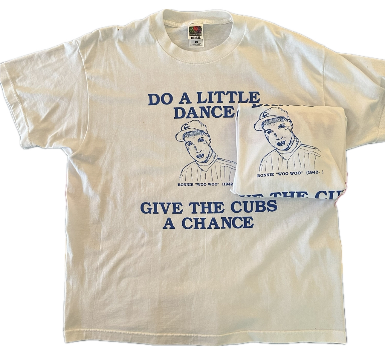 The only two Do a Little Dance, Give the Cubs a Chance shirts know in existence. 