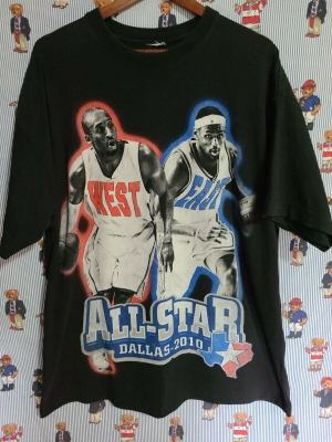 Kobe Bryant vs Lebron James NBA 2010 All Star Game Dallas Vintage Shirt Size XL