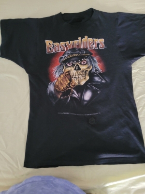 Vintage 1985 Easyriders 3d Emblem T-Shirt Original skull wearing bikers hat