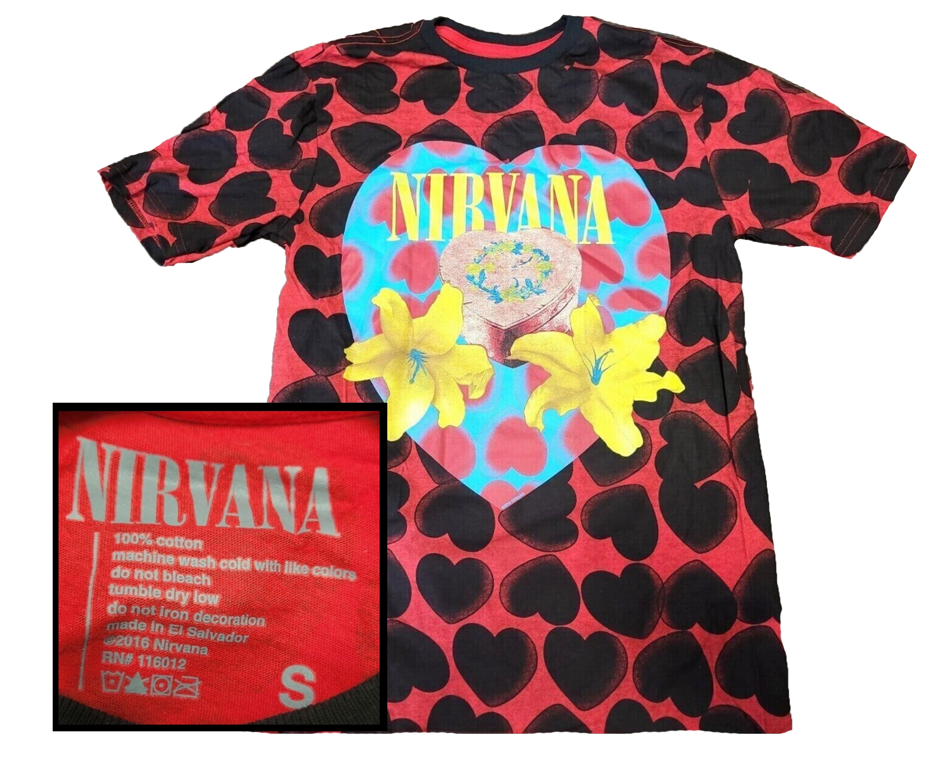 Nirvana Heart-Shaped Box Official Reissue T-Shirt 2016