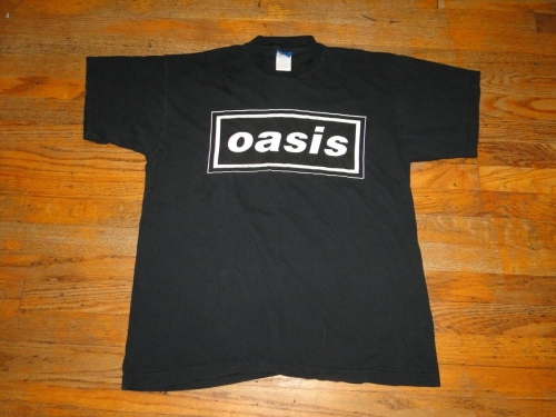 Vintage THE Oasis Black & White Logo T Shirt Size XL 90 Sz XL