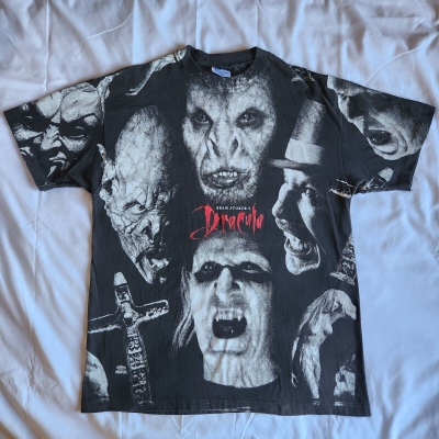 Vintage 1992 Bram Stoker's Dracula T-Shirt movie all over print