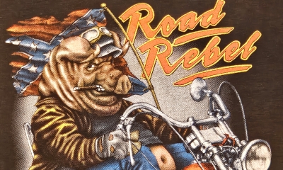 Vintage 3D Emblem Road Rebel T-Shirt