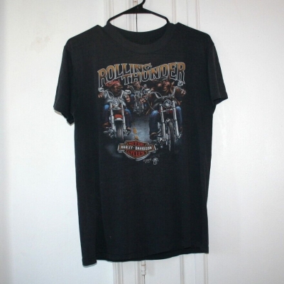 Vintage 1988 Harley Davidson 3D Emblem Rolling Thunder Bellflower Ca T Shirt Large