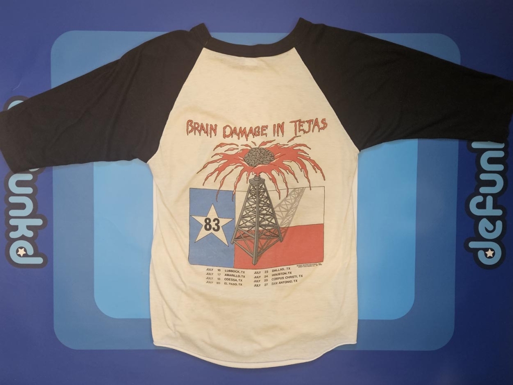 Vintage Iron Maiden Brain Damage in Tejas T-Shirt Back